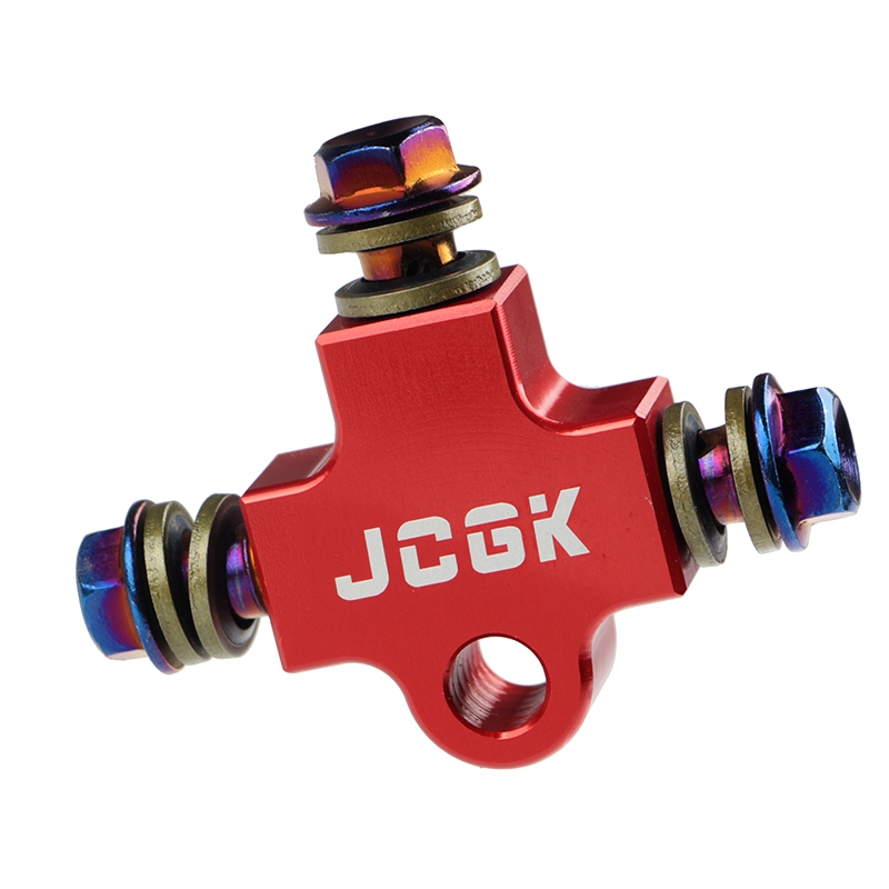 JCGK三通油管支架一出二刹车配件摩托车电动车改装前双碟刹转接码