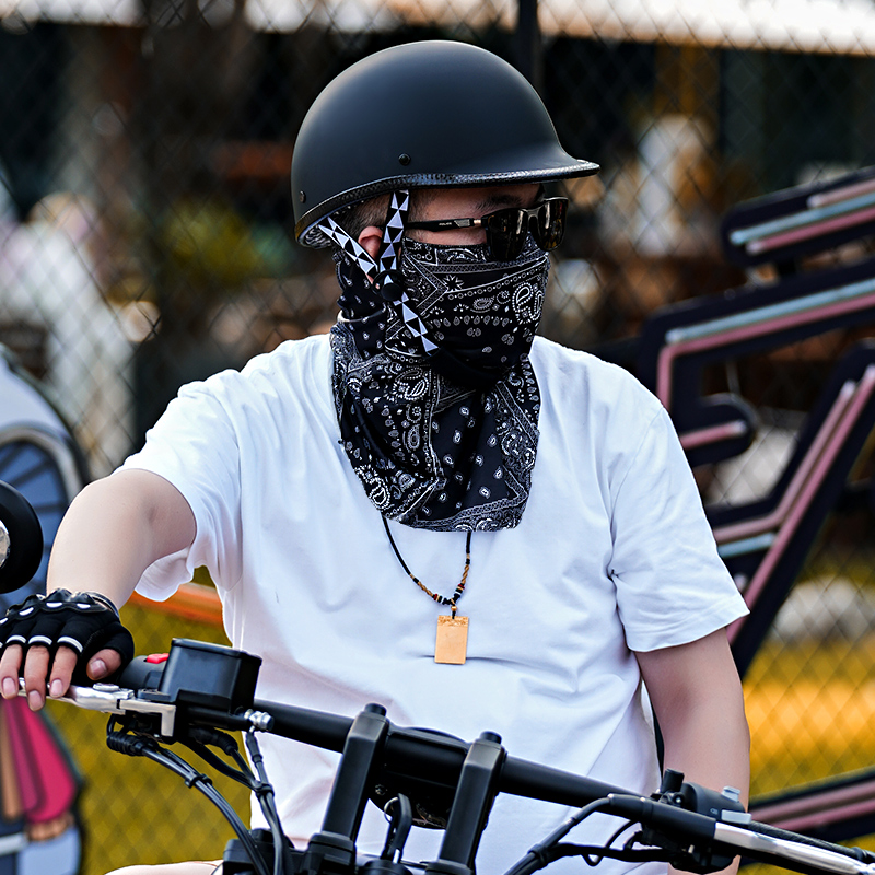 3C美式复古摩托车半盔夏季男女半盔日式电动头盔瓢盔巡航机车半盔