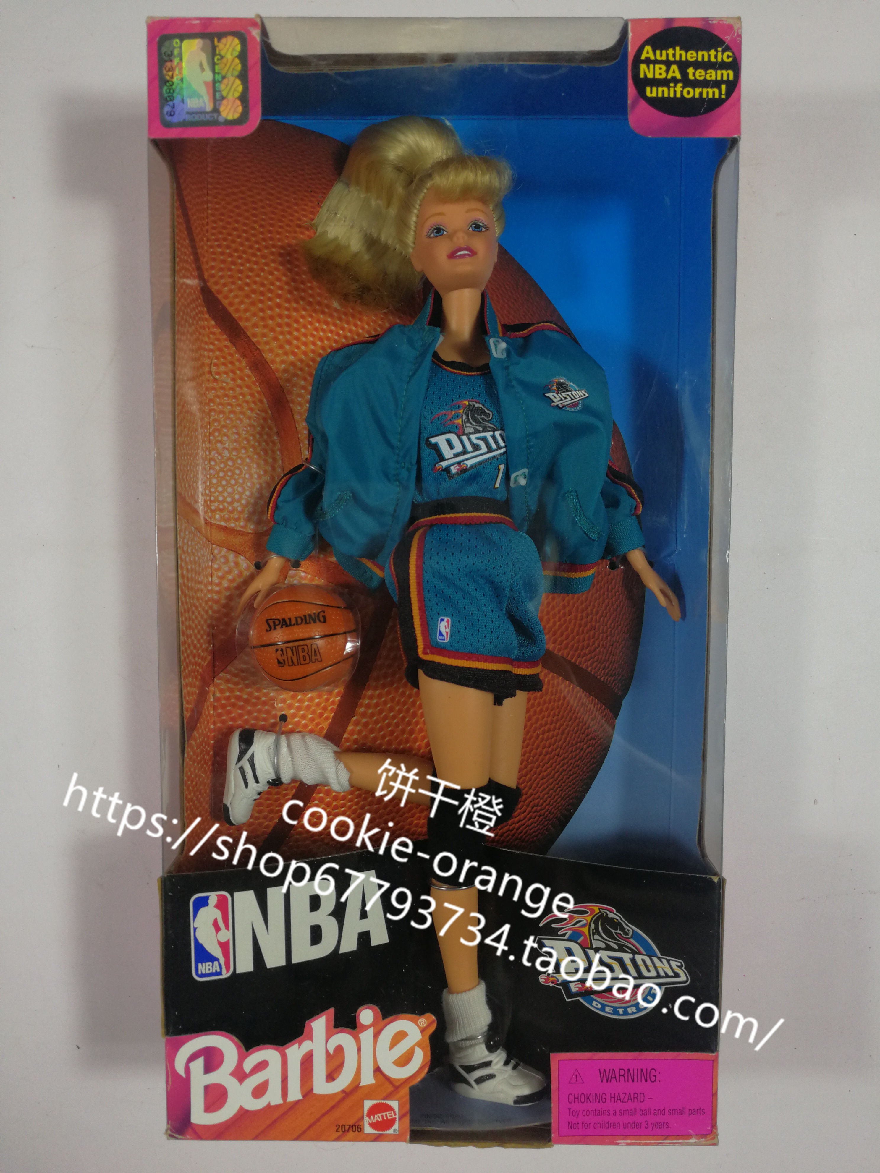 发 Barbie NBA Detroit Pistons 1998 底特律活塞队 篮球芭比
