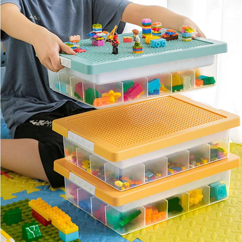 愚生乐高积木收纳盒儿童玩具小颗粒整理盒拼装零件分格分类储物盒