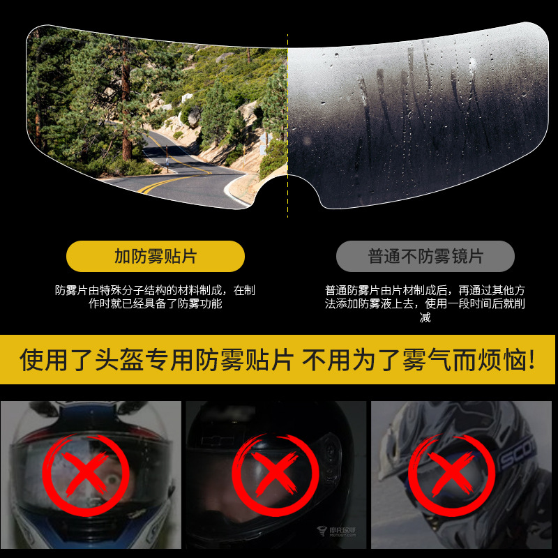 适用宝马R1200GS ADV摩托车头盔 高清防雾镜片贴 防雨贴膜通用型