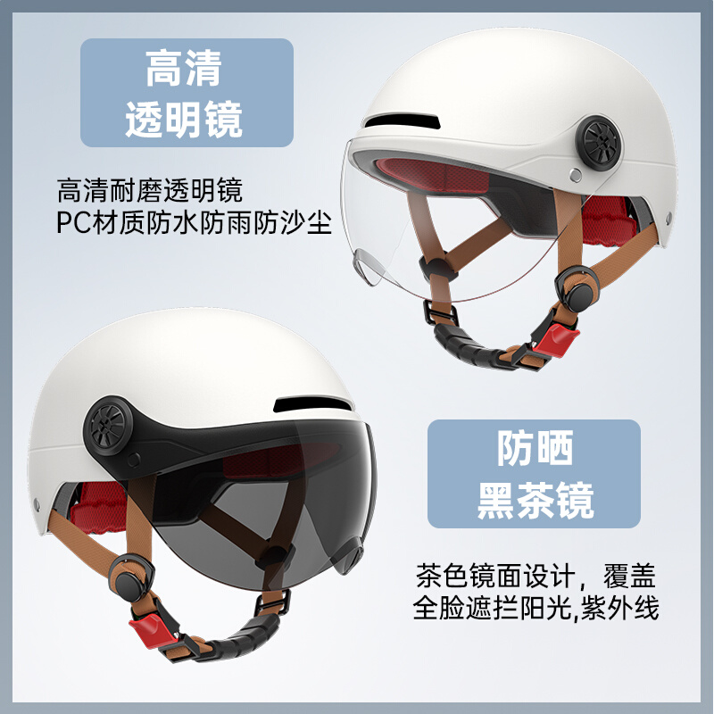 纽维3C认证摩托车头盔男电动电瓶车女夏季防晒半盔国标透气安全帽
