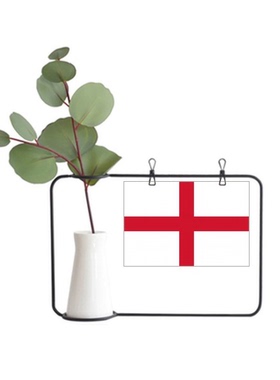 英格兰国旗欧洲国家象征符号图案金属相框陶瓷花瓶装饰假花仿真花