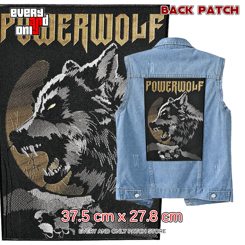 Powerwolf力量金属金属乐队狼图案刺绣大背标定制布标布贴Patch