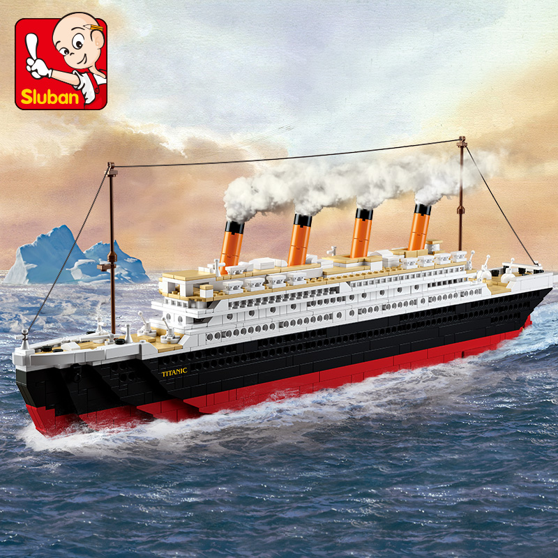 轮船号泰坦尼克号船拼巨型铁达尼积木号模型拼装插真现货大玩具