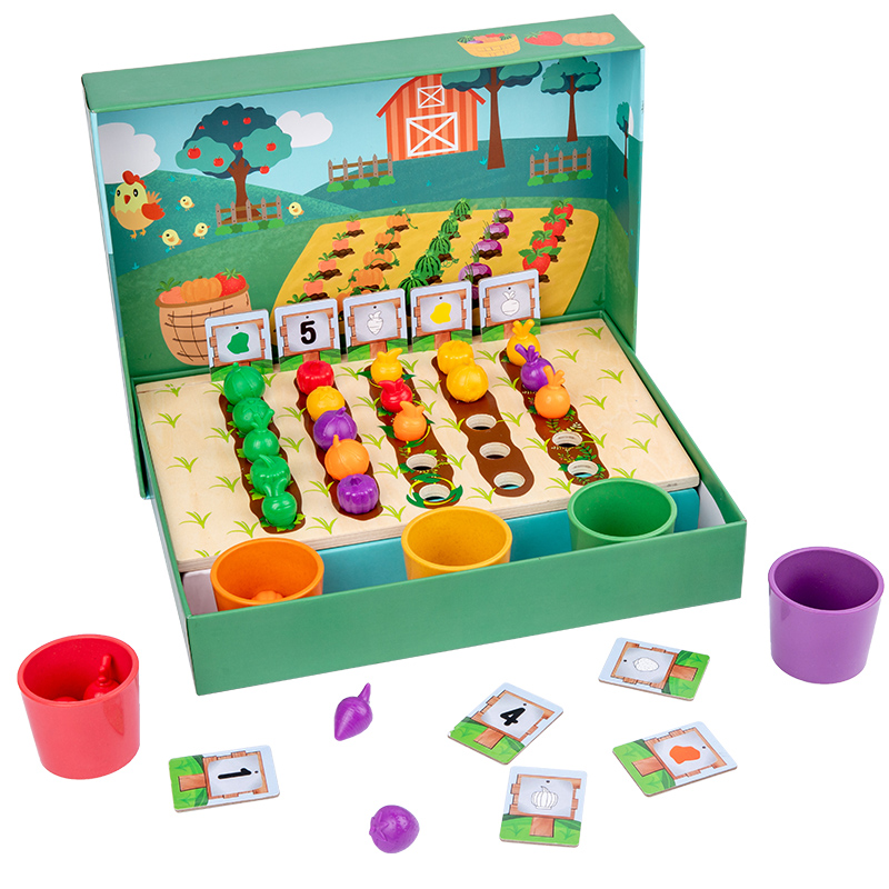 仿真农场水果蔬菜种植园颜色分类杯儿童益智亲子记忆训练玩具教具