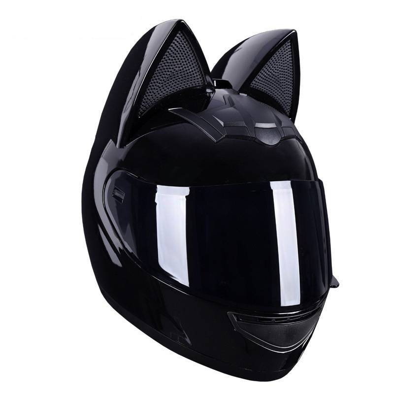 厂家直销摩托车头盔女生电动车猫耳朵全盔四季通用骑士机车头盔