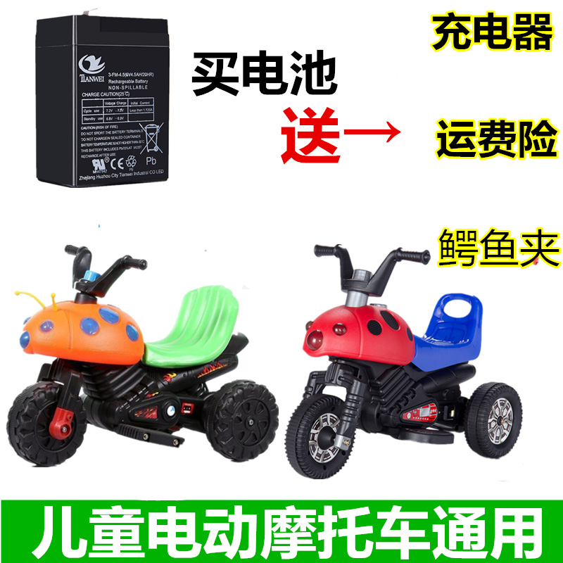 6V儿童电动玩具甲壳虫摩托车蓄电池三轮车充电器配件通用电瓶
