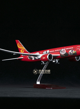 带轮子带灯仿真飞机模型1:130海南航空功夫熊猫波音787民航客机