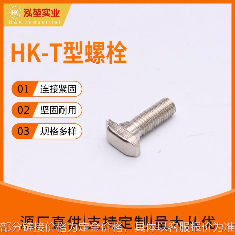 厂家供应HK-T型螺栓 304不锈钢T形螺栓 t型螺丝 多规格t形螺栓