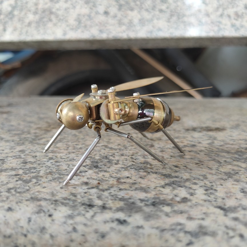 蒸汽朋克机械昆虫纯手工大蜜蜂金属模型仿生昆虫创意工艺品摆件