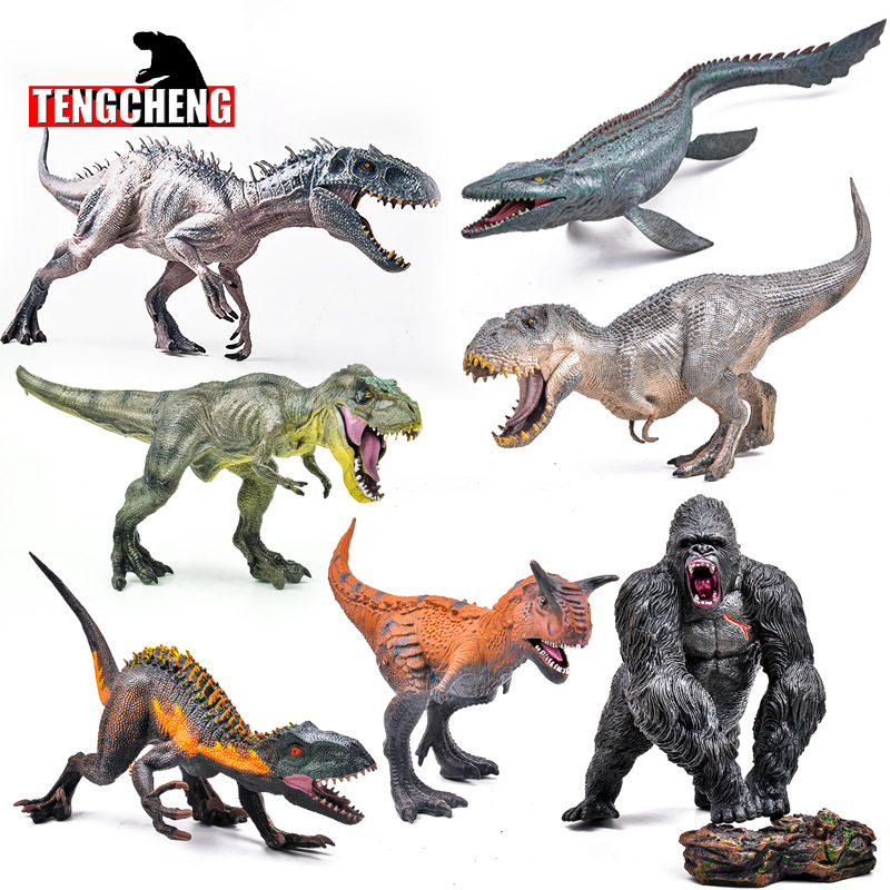 侏罗纪模型世界仿真暴虐霸王龙恐龙玩具套装狂暴龙儿童男孩沧龙