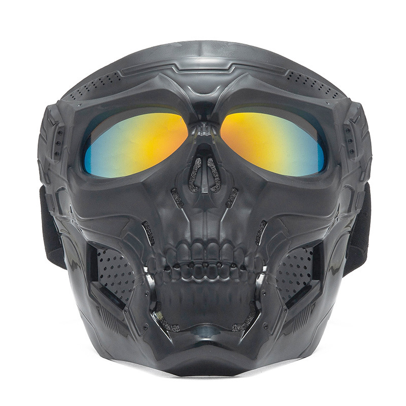 新款风镜面罩骷髅头摩托车越野户外运动骑行防风沙护目镜战术面具