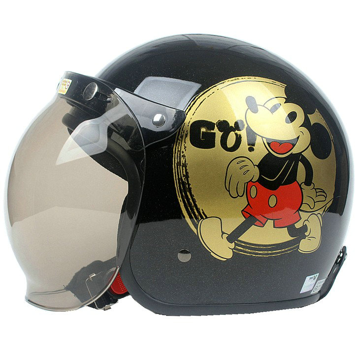 台湾EVO米奇l黑色骑士成人摩托电动车头盔安全帽冬天保暖复古盔