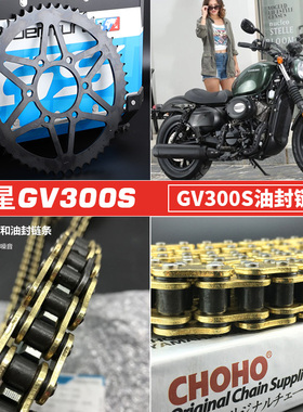 适用轻骑大韩晓星GV300S摩托车改装静音链轮牙盘黄金油封链条