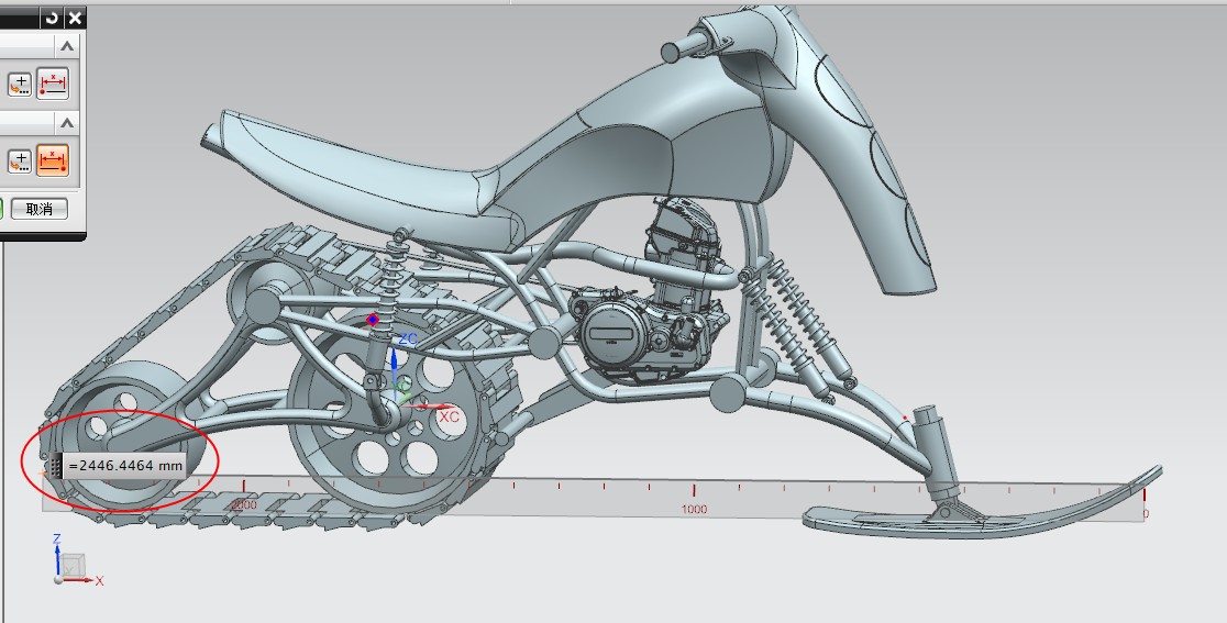 雪地摩托车3D图纸 stp格式 雪地履带车三维建模