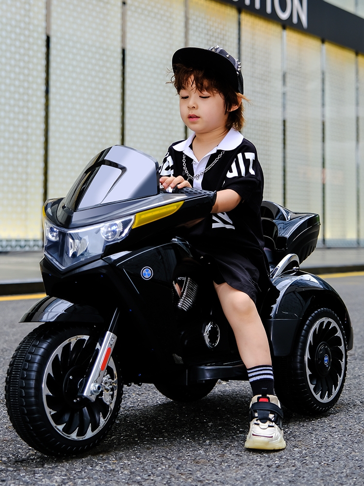 儿童电动摩托车三轮车可坐人双人男孩充电小宝宝3岁以上山地越野