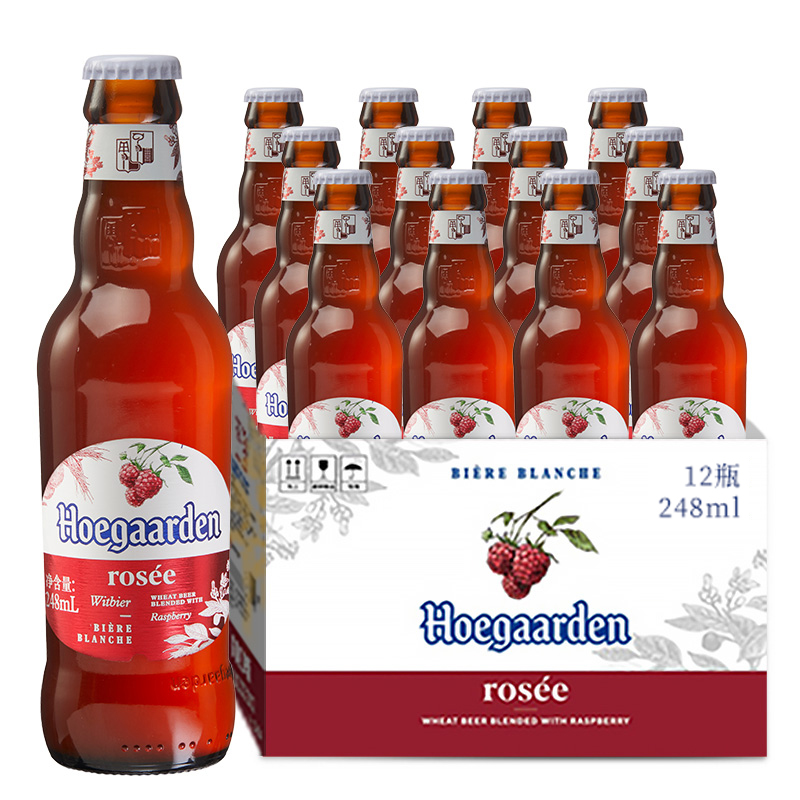 福佳玫瑰红啤酒248ml*24瓶装比利时风味精酿果味女士白啤酒整箱