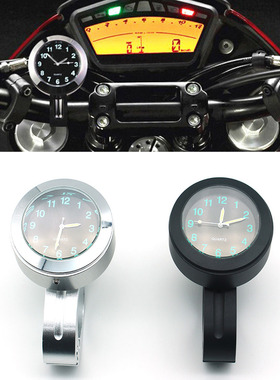 摩托车装饰配件防水温度表EN适用铃木改装电子龙头车把时钟表