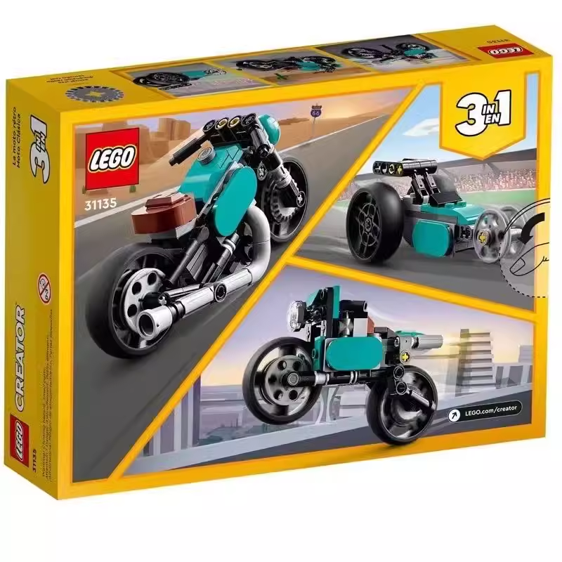 LEGO乐高31135 创意3合1系列 复古摩托车 男女生拼装积木玩具