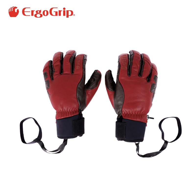 日本进口ErgoGrip滑雪手套3D舒适透气真皮防风保暖摩托骑行手套