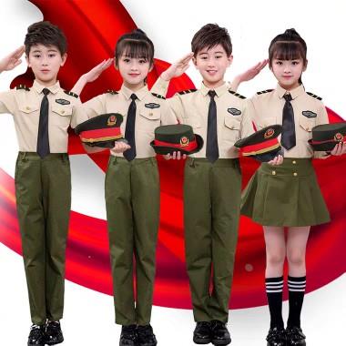 儿童军装阅兵式升旗手仪式服装小学生红军大合唱团朗读迷彩演出服