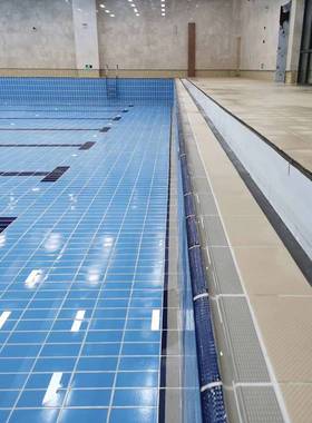 标准游泳池专用瓷砖陶瓷115X240 蓝色学校体育馆大型户外泳池防滑
