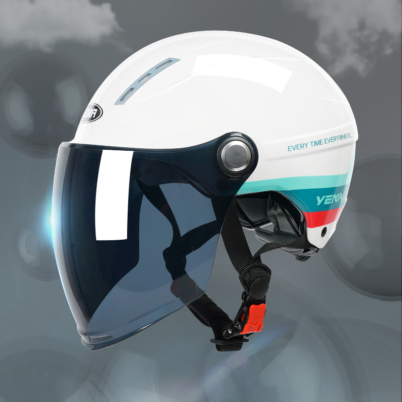 野马头盔女电动车男夏季防晒紫外线夏款半盔3C认证电瓶摩托安全帽