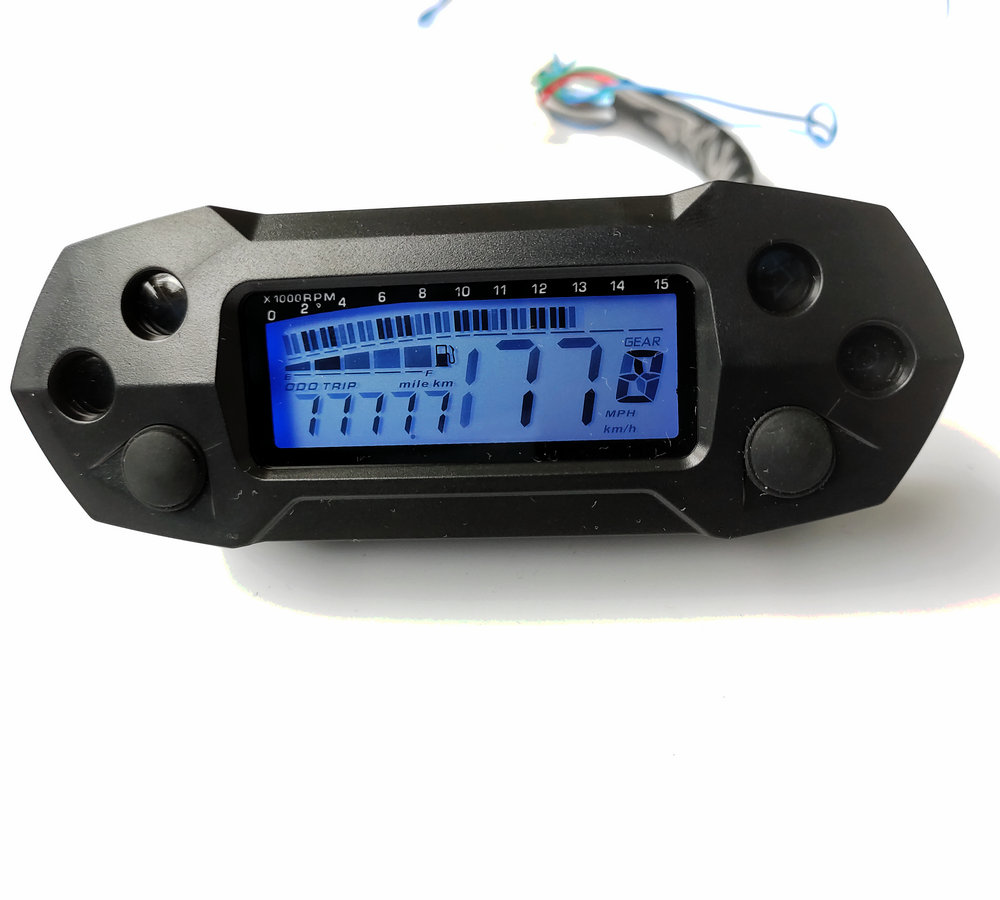 通用摩托车改装迷你mini液晶数字仪表速度表数字转速表时速表