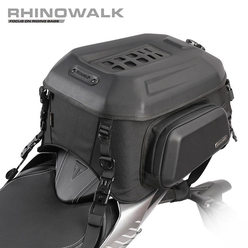 Rhinowalk犀牛23L-35L可拓展硬壳摩托车尾包硬壳背包踏板车头盔包