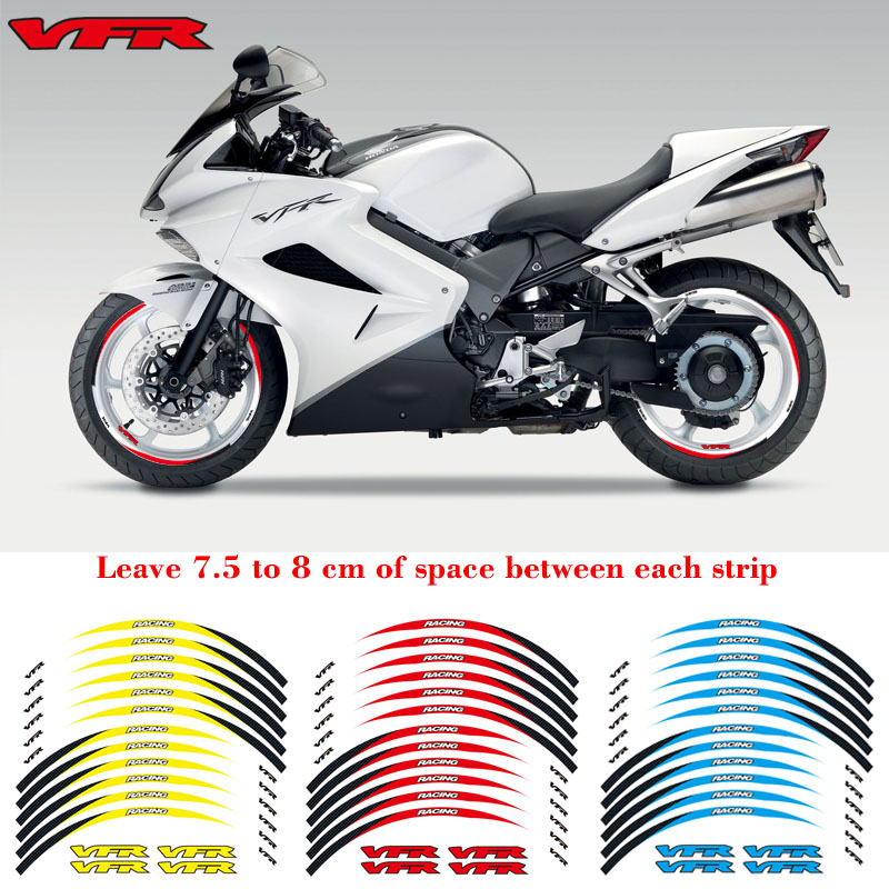 适用于本田 VFR 摩托车改装个性轮毂贴轮圈车圈防水反光贴纸
