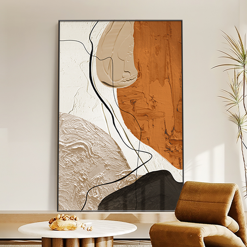 抽象简约客厅装饰画现代轻奢玄关挂画沙发背景墙落地画高级感壁画