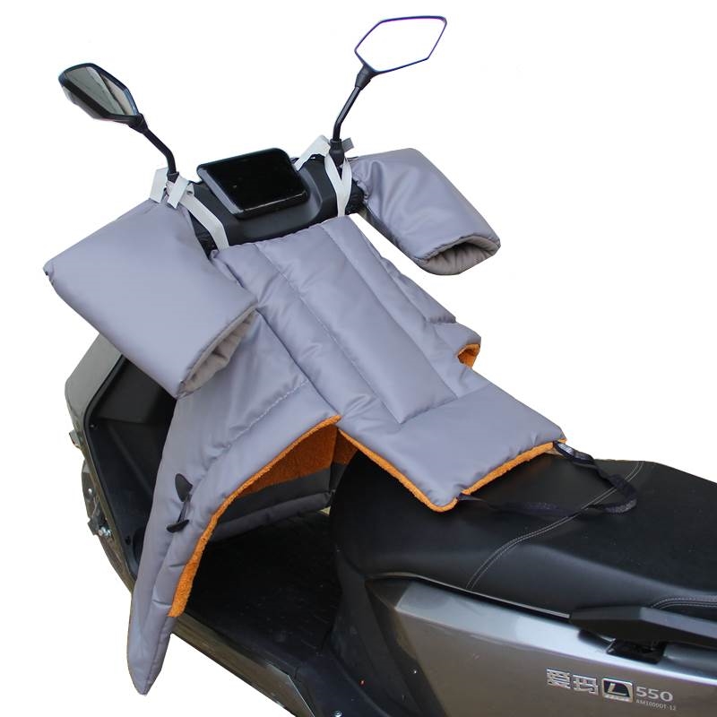 冬季电动车挡风被不带把套加绒加厚防水分体式踏板摩托电瓶车护腿