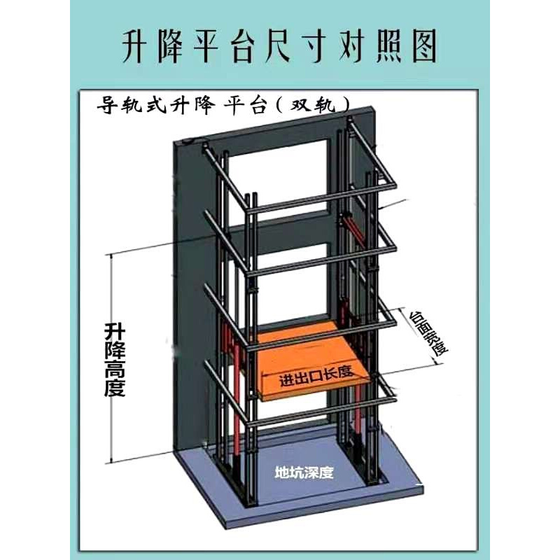 武汉电动液压双轨单轨升降货梯平台工厂房仓库小型货梯简易升降机