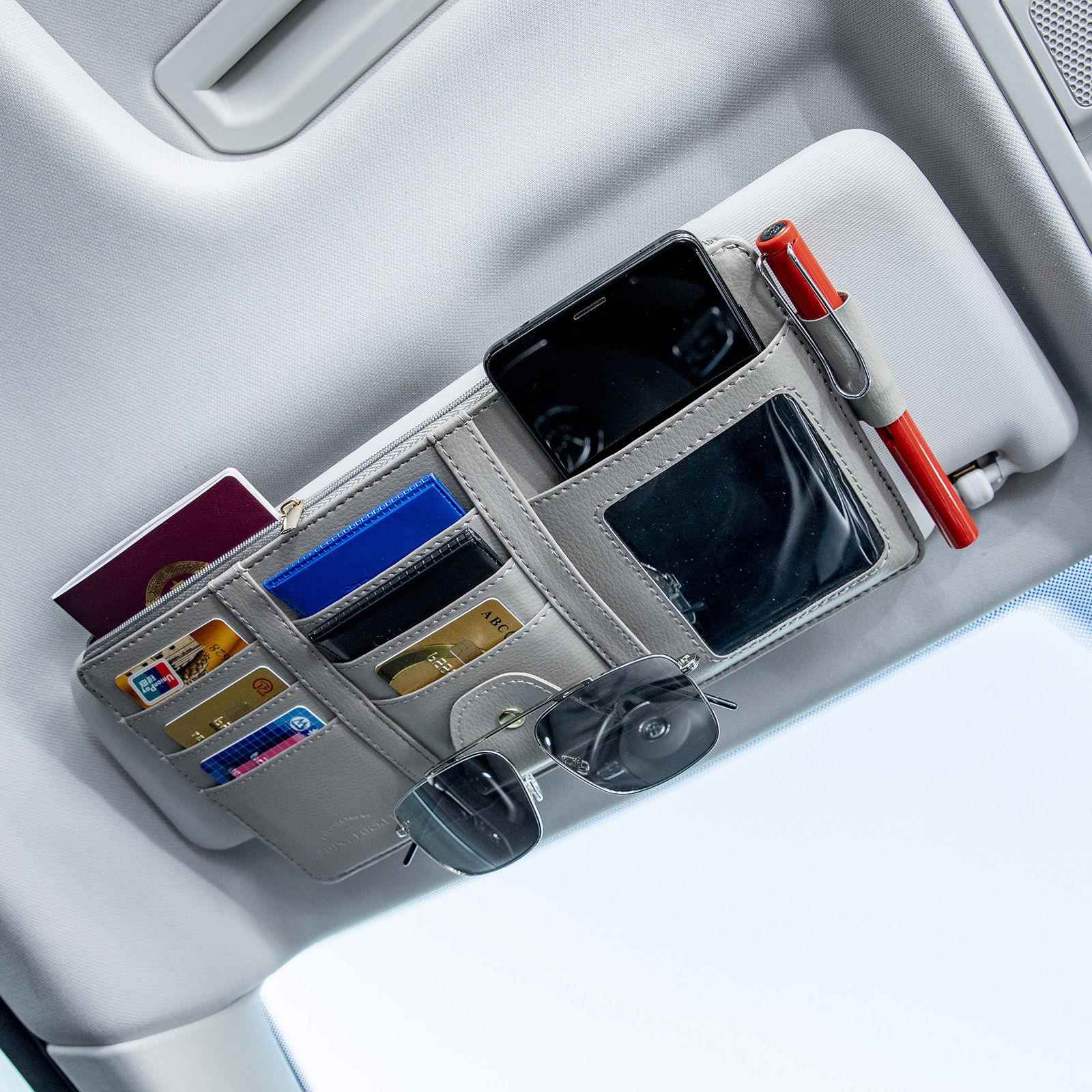 大货车遮阳板多功能收纳袋卡片夹驾驶证票据卡包汽车用眼镜夹卡套