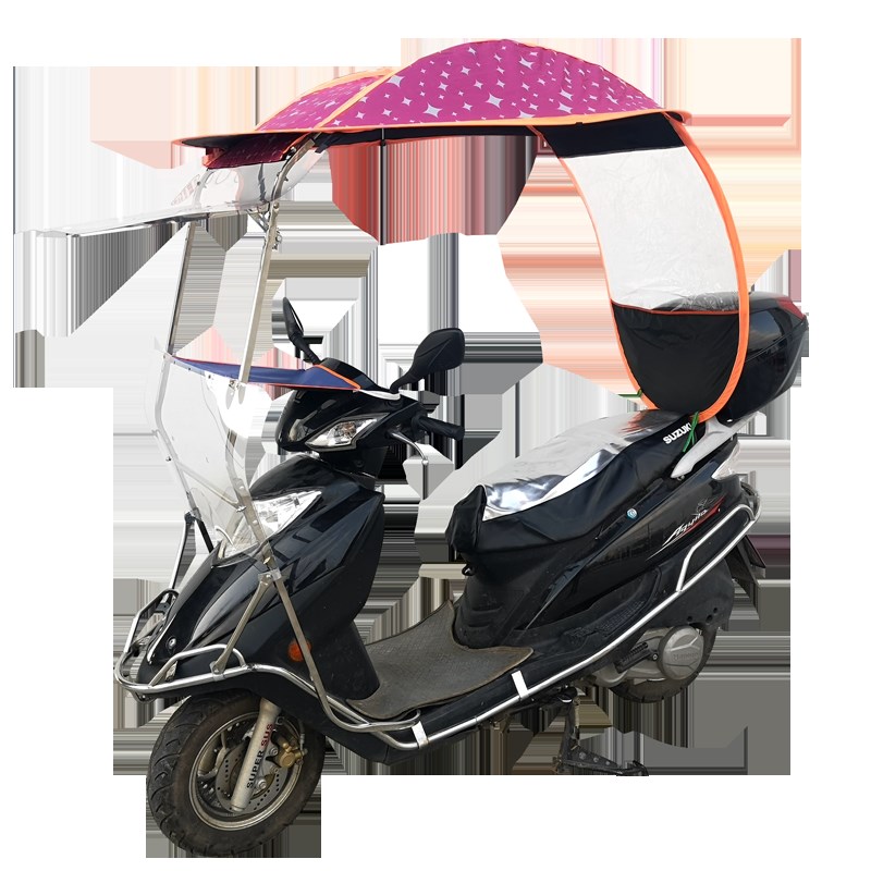 现货速发125摩托车伞雨棚骑跨车男士车150遮阳雨伞防晒太阳伞超大