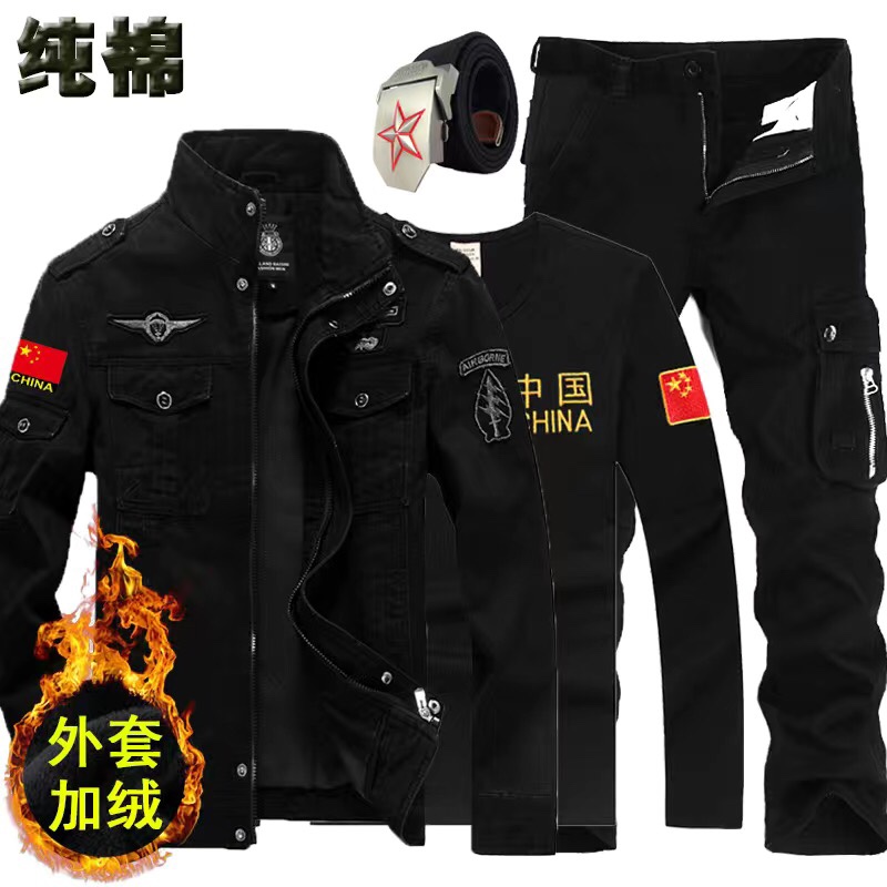 户外迷彩服套装男士秋冬季军迷衣服中国军装制服加绒加厚保暖外套