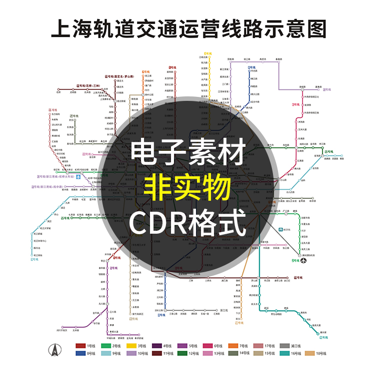 2024年上海地铁路线图 站点线路图 非实物图 CDR格式矢量设计素材