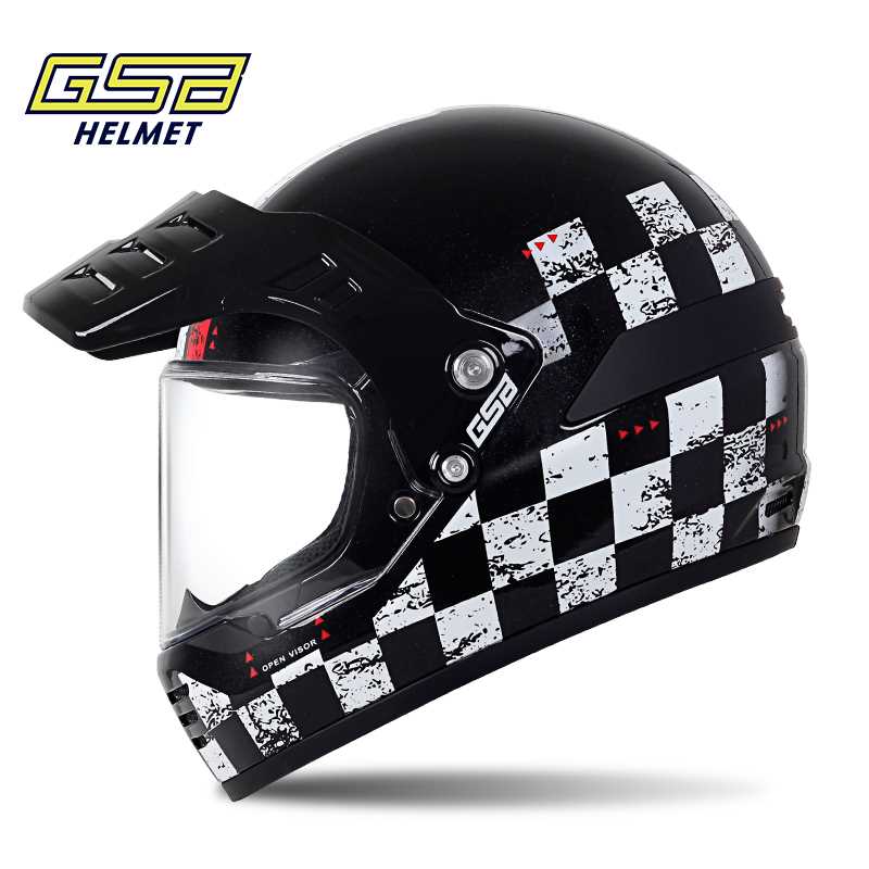 正品GSB复古头盔全盔摩托车头盔男机车碳纤维全盔女机车拉力跑盔V