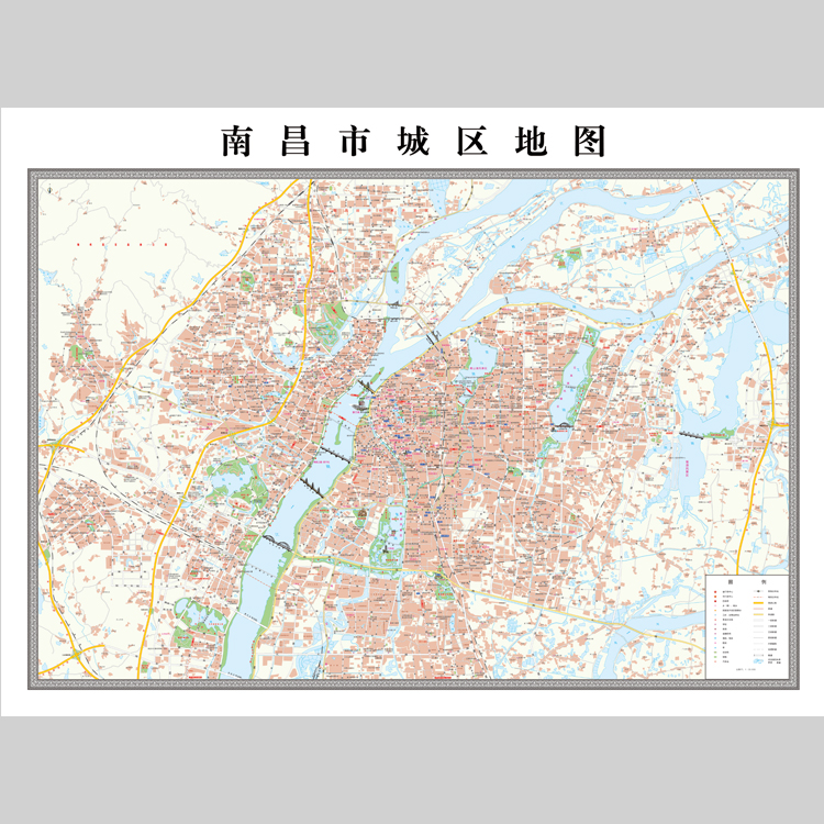 南昌市城区地图电子版设计素材文件