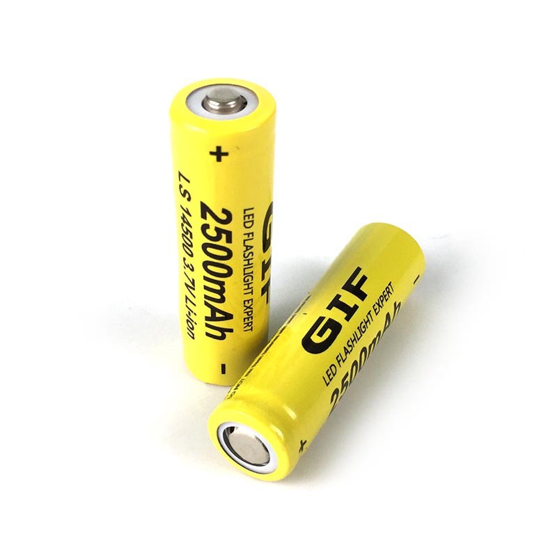 GIF黄色2500MAH 14500锂电池 电动牙刷风扇LED灯音箱头灯充电电芯