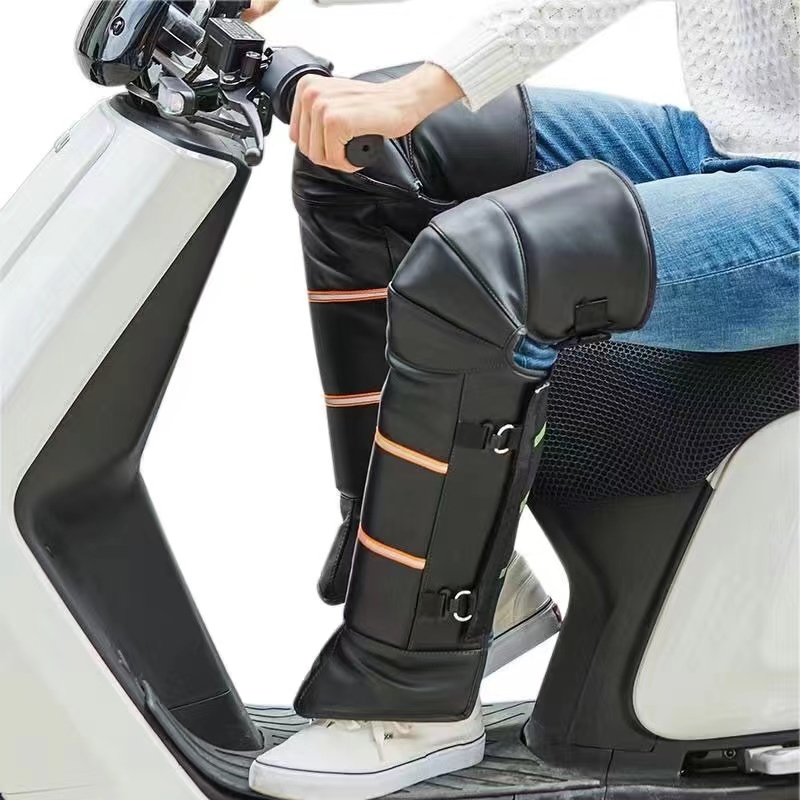 电动车护膝男女骑车保暖挡风摩托车骑行防寒护膝短款加绒加厚护具
