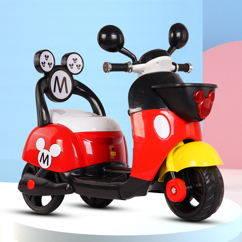 高档儿童电动摩托车三轮脚踏车遥控童车男女宝宝可坐玩具车双驱电