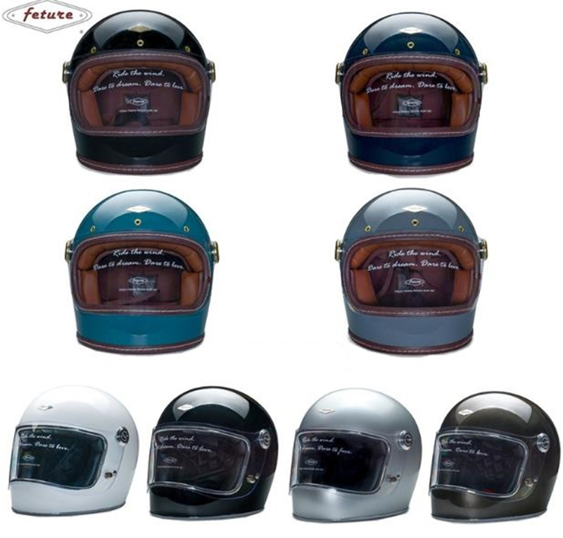 现货 台湾Feture复古哈雷摩托车头盔宝马拿铁英伦骑士男女款全盔