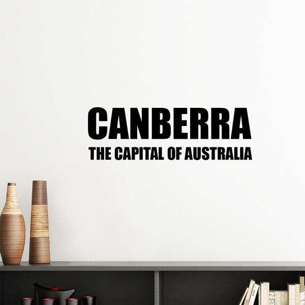 堪培拉是澳大利亚的首都墙贴纸剪影背景墙装饰画可移除贴画