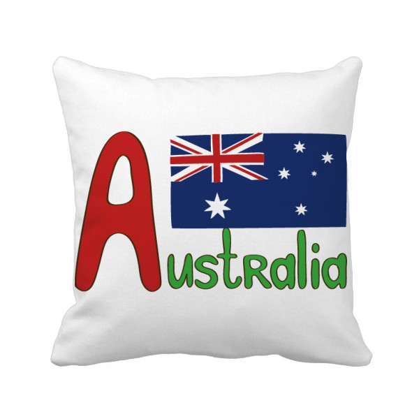 澳大利亚国旗红蓝图案 方形抱枕靠枕沙发靠垫双面含芯礼物
