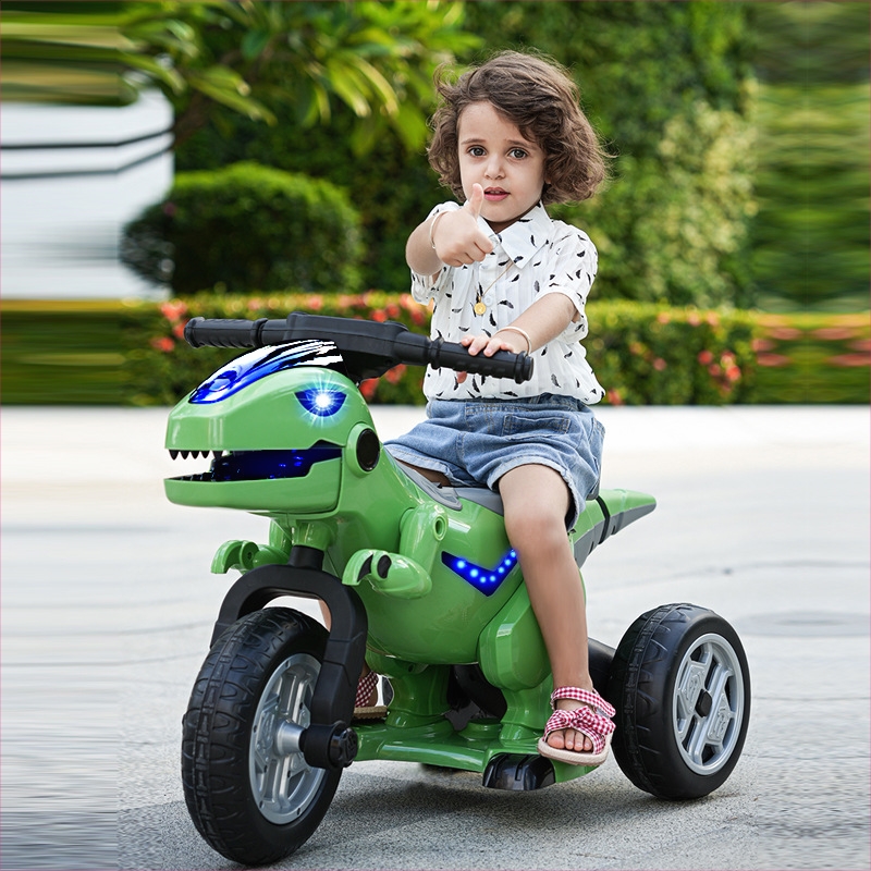 恐龙车可坐人电动巧乐弛恐龙儿童电动摩托车1-6岁玩具车男女孩宝