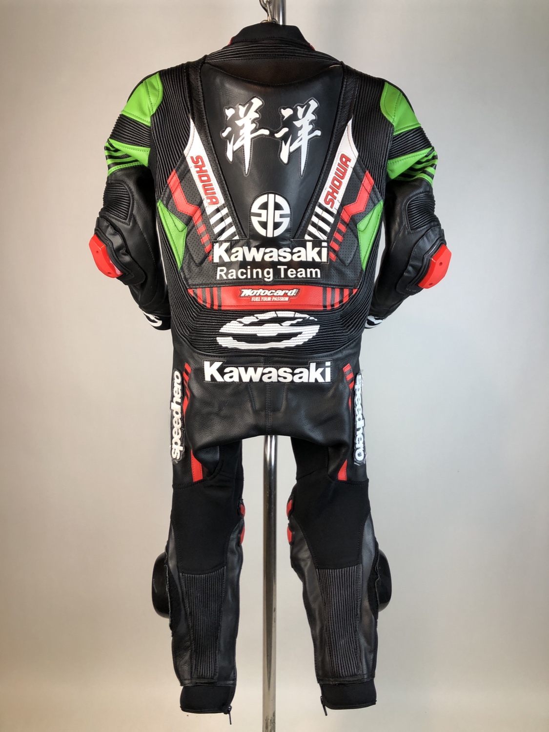 川崎连体皮衣量身定制Kawasaki赛车服骑行摩托车机车装备头层牛皮