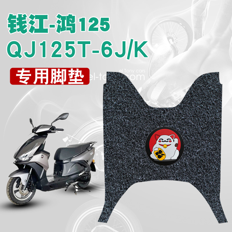 适用于钱江QJMOTOR鸿125踏板摩托车脚垫QJ125T-6J/K防水丝圈脚垫