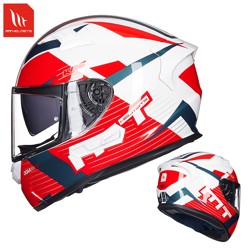 高档MT头盔玻璃钢碳纤维摩托车全盔轻男女士夏季机车赛车双镜头盔